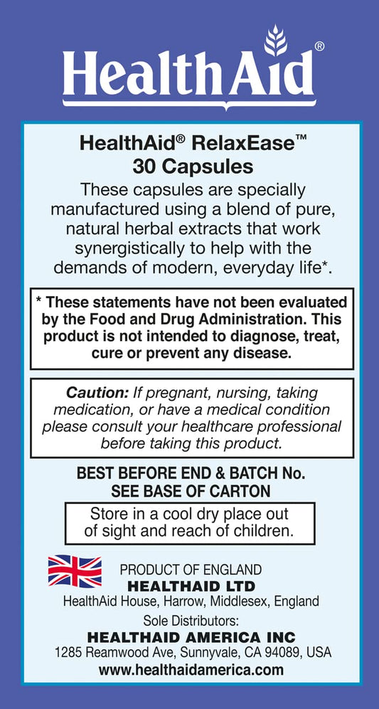 HealthAid RelaxEase capsules close-up emphasizing soft gel capsules for absorption