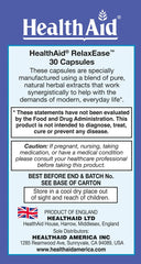 HealthAid RelaxEase capsules close-up emphasizing soft gel capsules for absorption