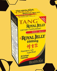 HealthAid Tang Royal Jelly softgels taken with water for daily use.