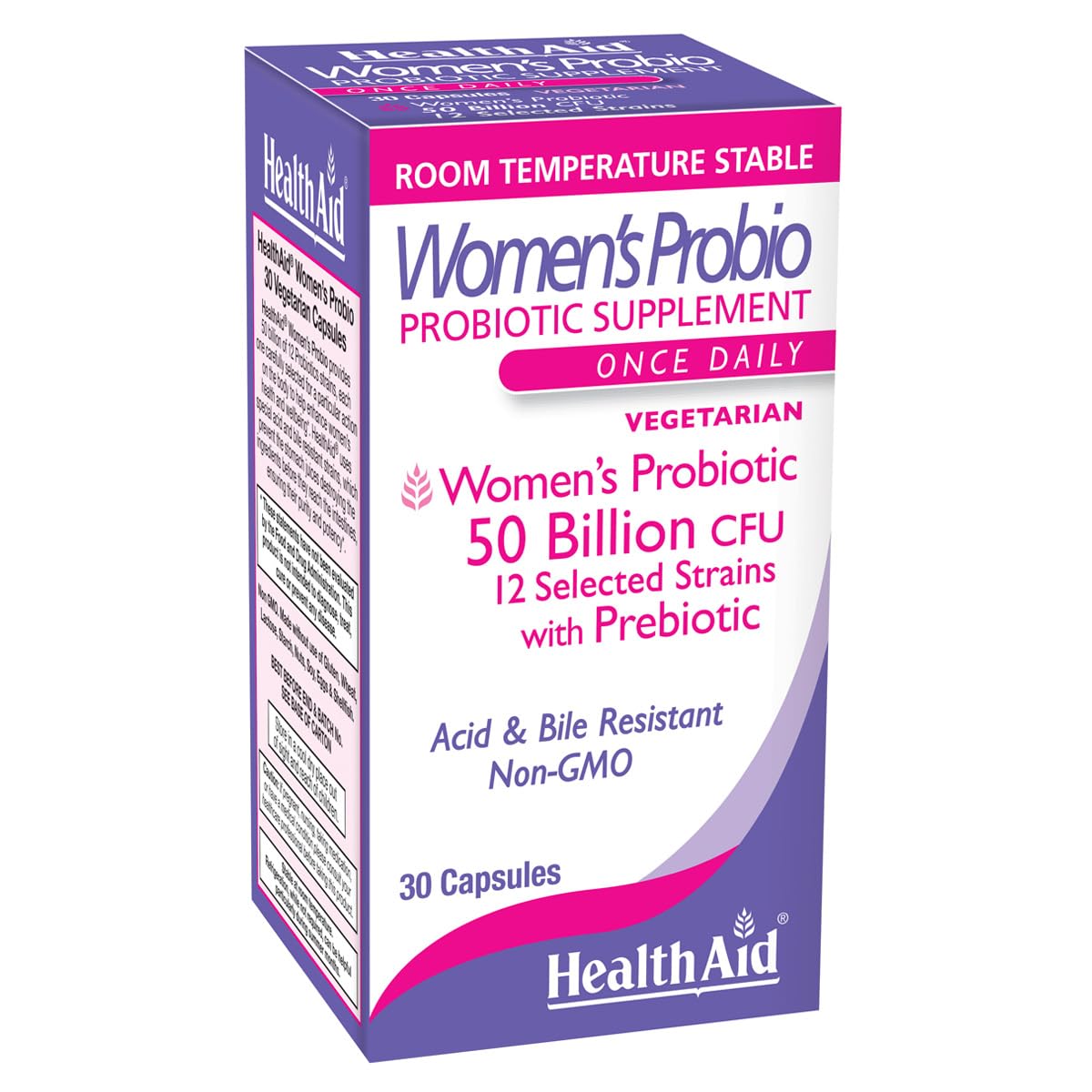 HealthAid Women's Probiotic capsules with 50B CFU for digestive balance.