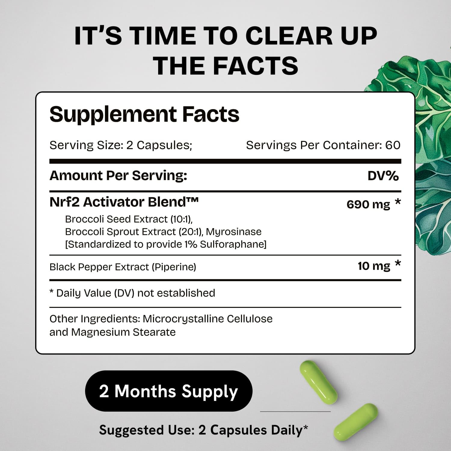 Healthbiotics broccoli sprouts seeds raw ingredients shown for organic sourcing.