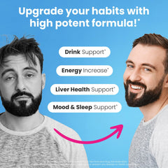 Healthbiotics NoMoreDrinks box side highlights liver detox focus.