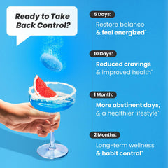 Healthbiotics NoMoreDrinks label includes 5-HTP for mood and energy support.