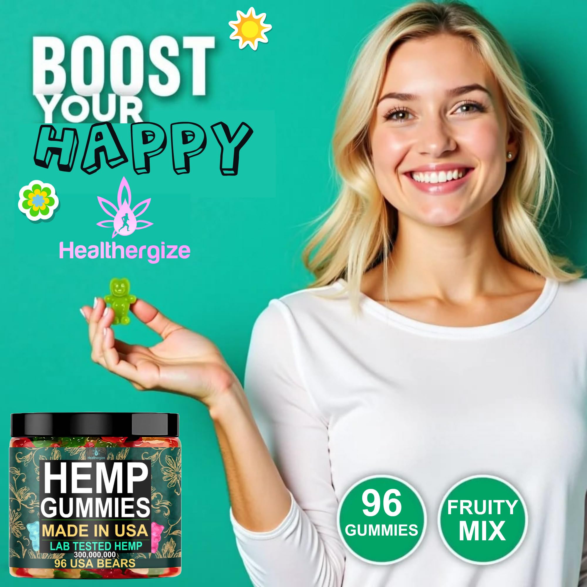 Healthergize gummies fruity flavor: enjoyable, non-bitter formulation