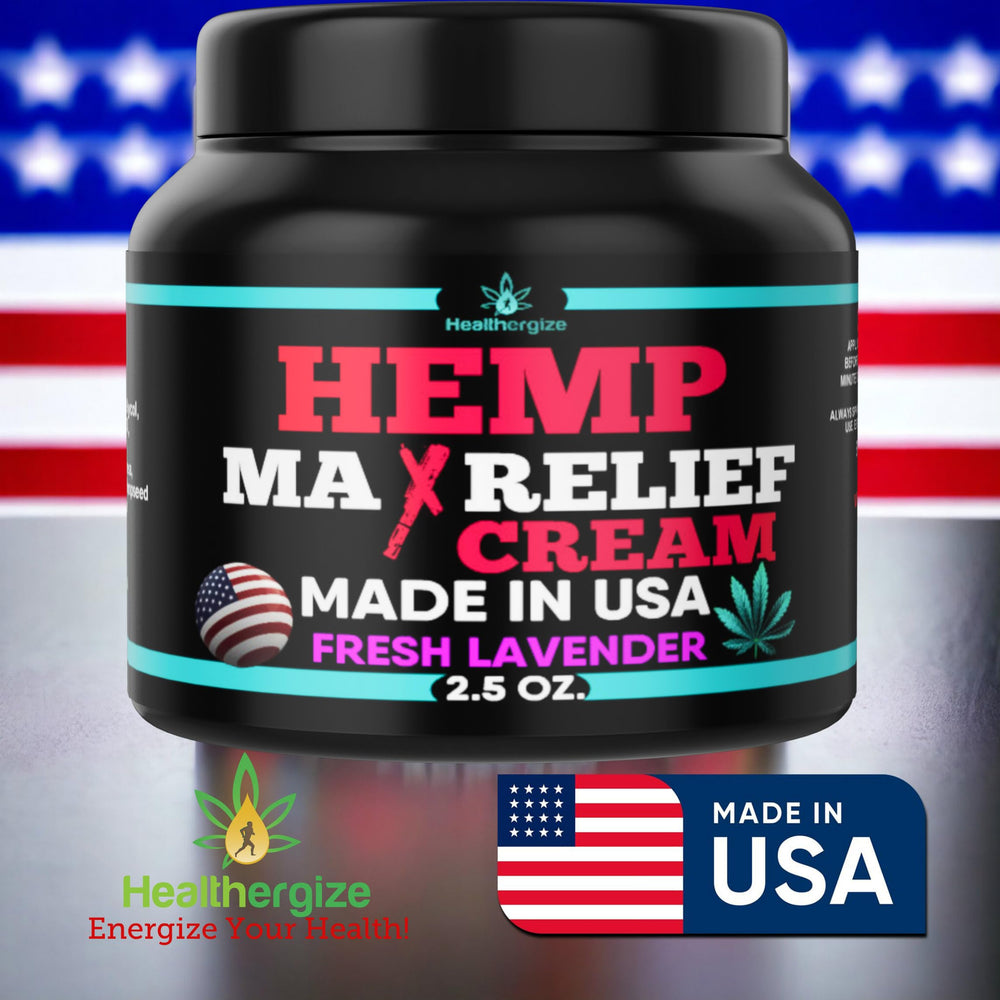 Close-up of Healthergize Hemp Cream texture for smooth application.