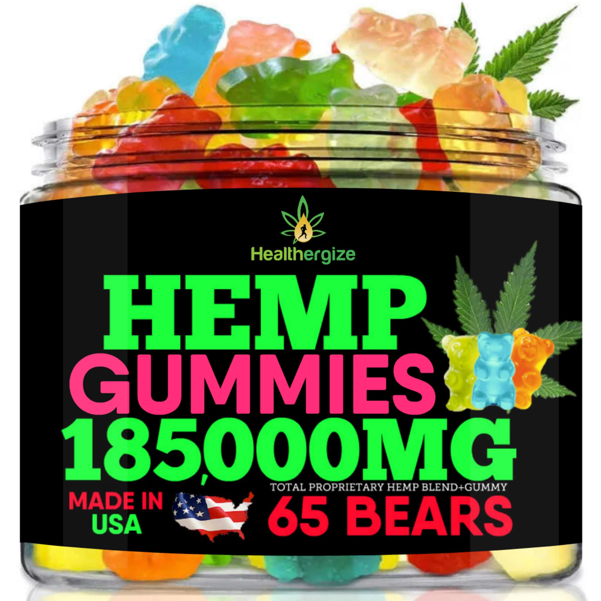 Healthergize hemp-gummies-bears-fruity-burst: a tasty, convenient snack with natural hemp oil.