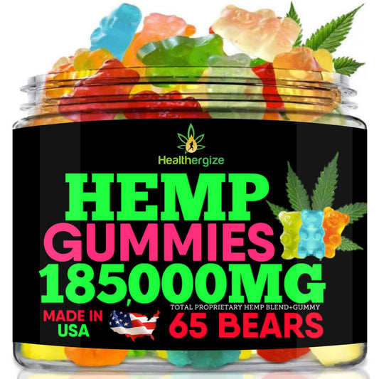 Healthergize hemp-gummies-bears-fruity-burst: a tasty, convenient snack with natural hemp oil.