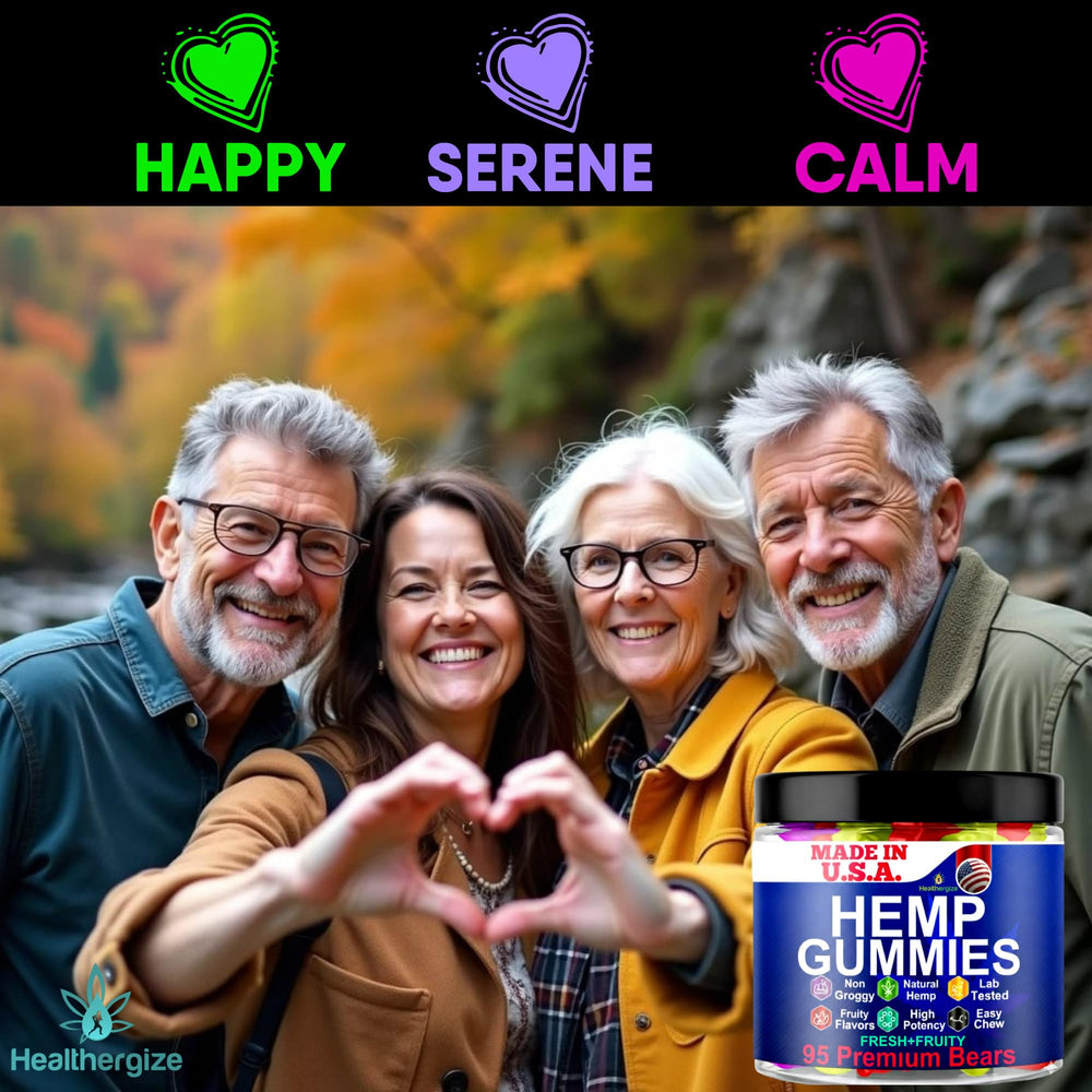 Healthergize hemp gummies bite shows tasty bite without bitter aftertaste.
