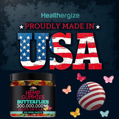 Healthergize hemp gummies sealed package emphasizes safety and freshness.