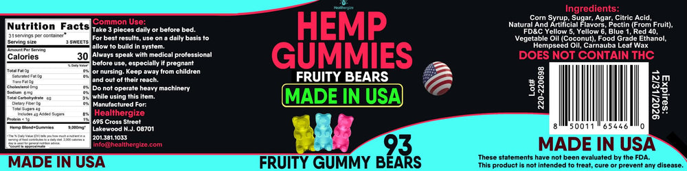Healthergize hemp gummies elderberry synergy image hints at immunity-friendly add-on.