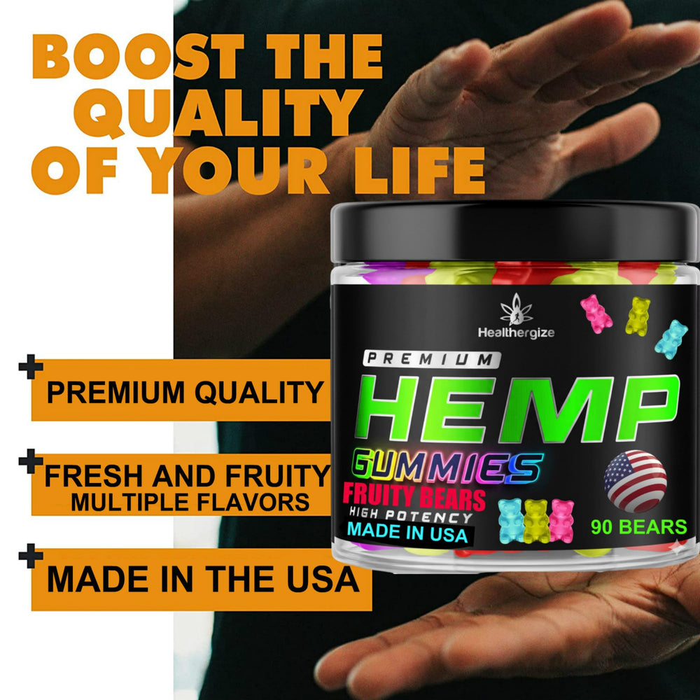 Healthergize hemp gummies gummy pair demonstrates shareable, social-friendly wellness treat.