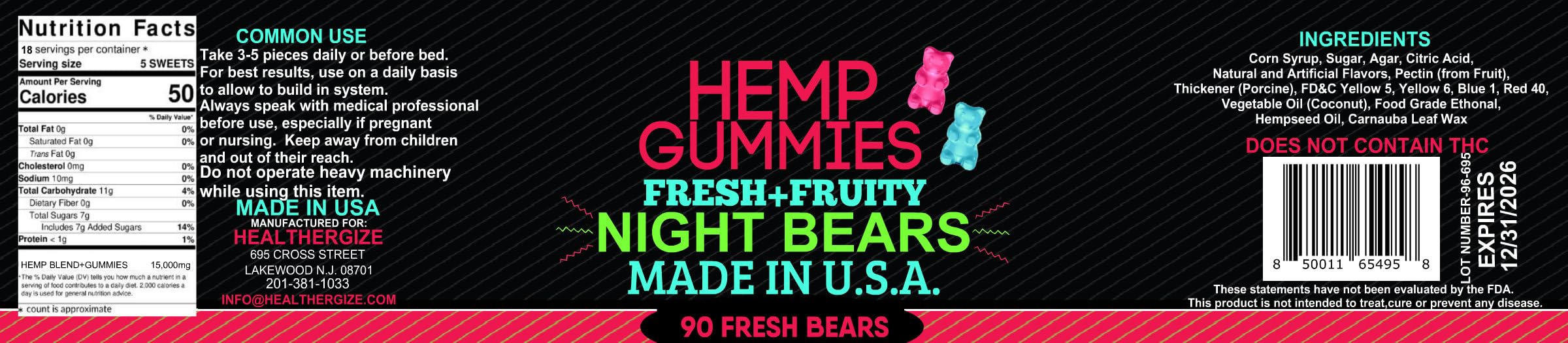 Healthergize Hemp Gummies mood-support closeup hints daytime balance.