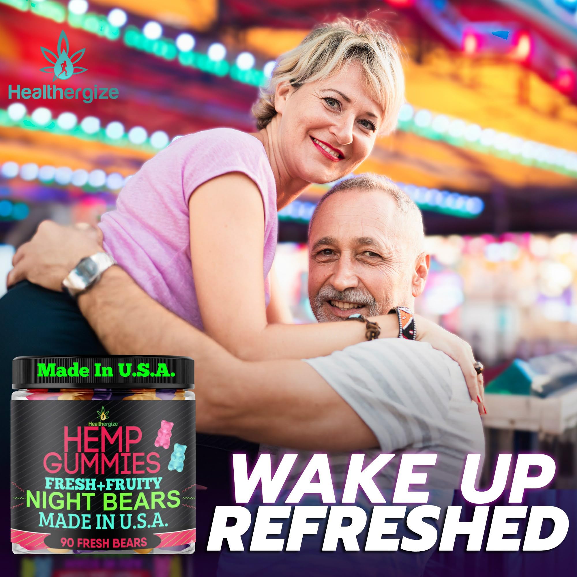 Healthergize Hemp Gummies omega-blend panel highlights daily wellness support.