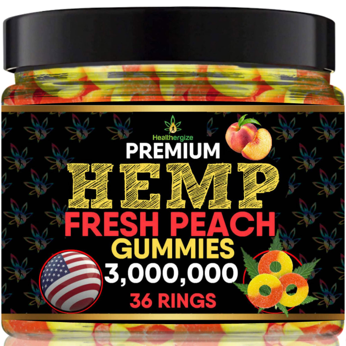 Healthergize hemp gummies peach rings offer a fresh daily treat.