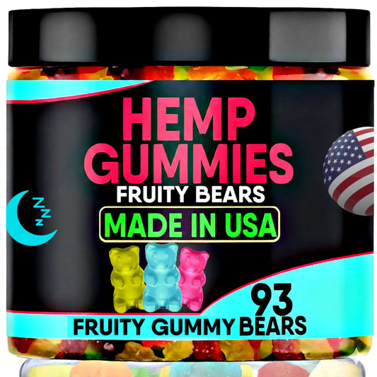 Healthergize hemp gummies bottle pour for a calming evening routine.