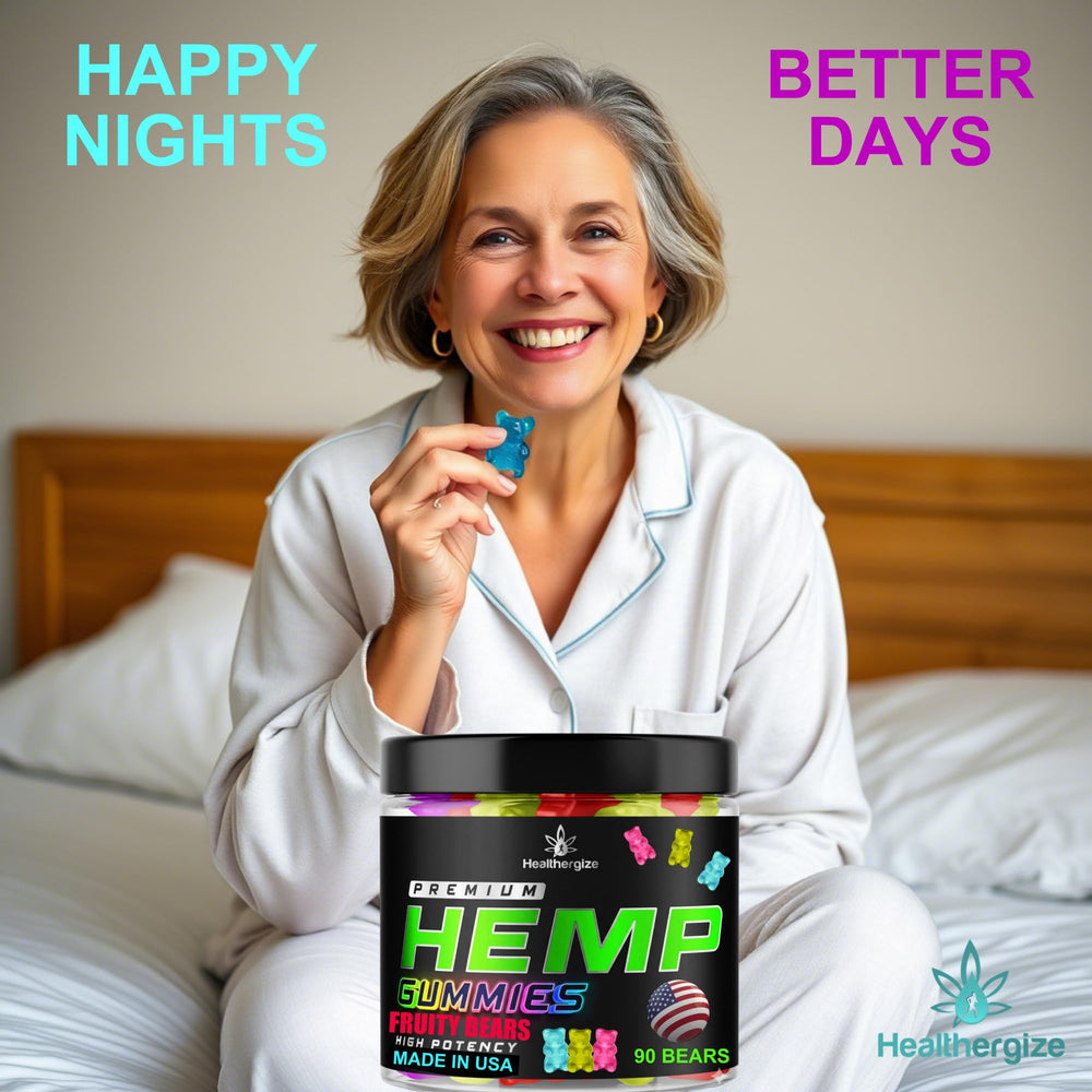Healthergize hemp gummies serving size shows convenient daily dose for quick calm.