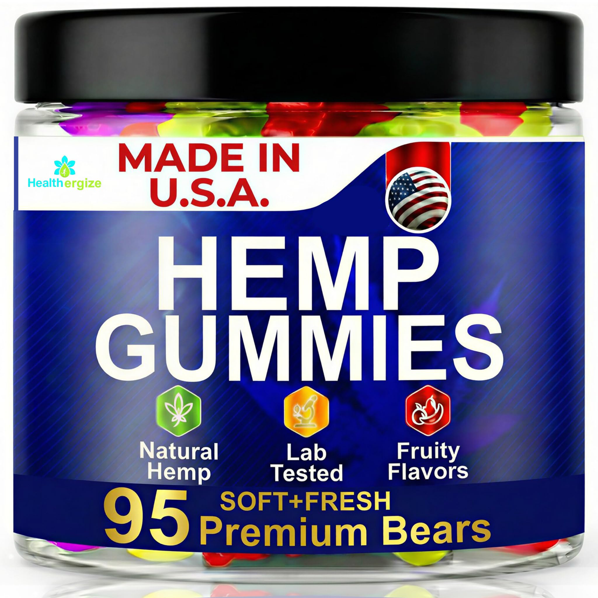 Healthergize hemp gummies sleep bottle for a calm nightly routine.