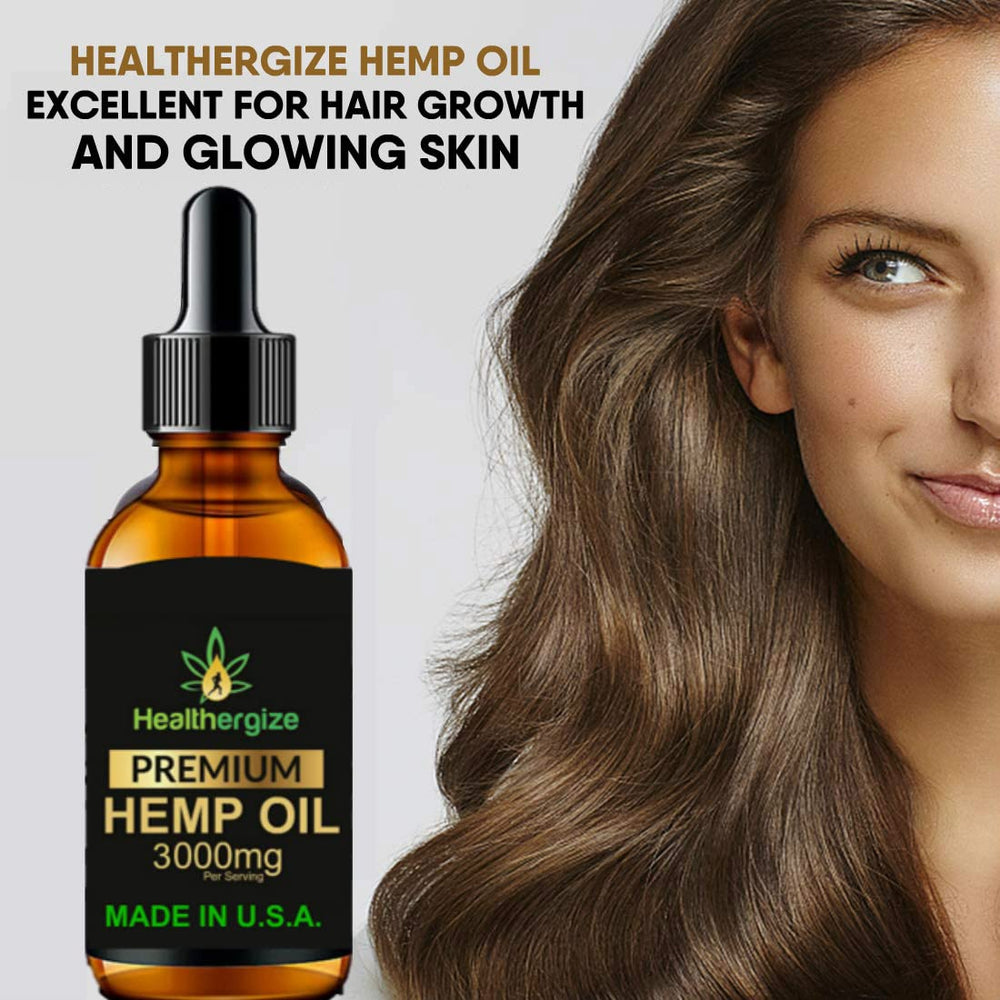 Healthergize Hemp Oil USA packaging signals trusted quality and origin.