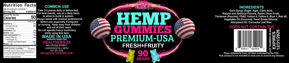 Healthergize nighttime rest support gummies: suited for bedtime routines