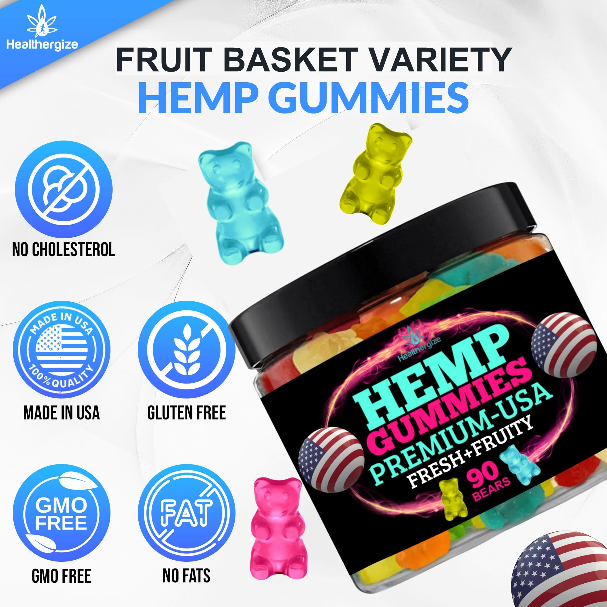 Healthergize omega-3-6-9 infused gummies: hemp oil nutrition without fishy aftertaste