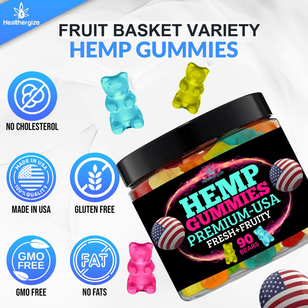 Healthergize omega-3-6-9 infused gummies: hemp oil nutrition without fishy aftertaste