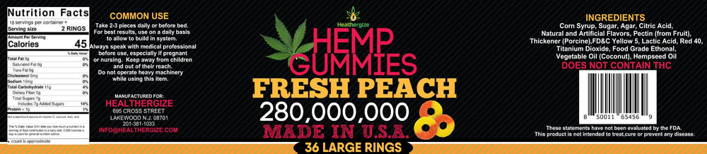 Healthergize peach gummies taste-test captures fruity aroma and enjoyable chew.
