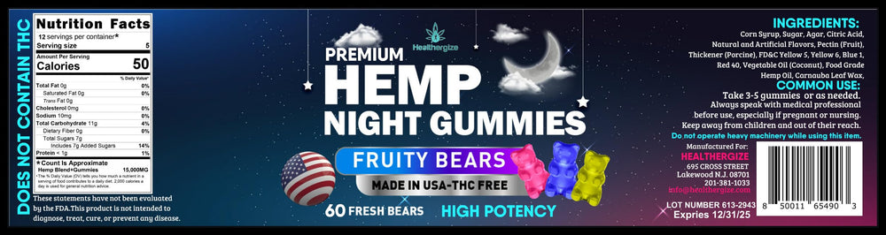 Healthergize relaxing gummies scene hints at mood support and gentle evenings.