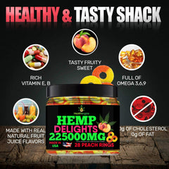 Healthergize usa-made peach gummies shown on kitchen counter, highlighting quality craftsmanship.