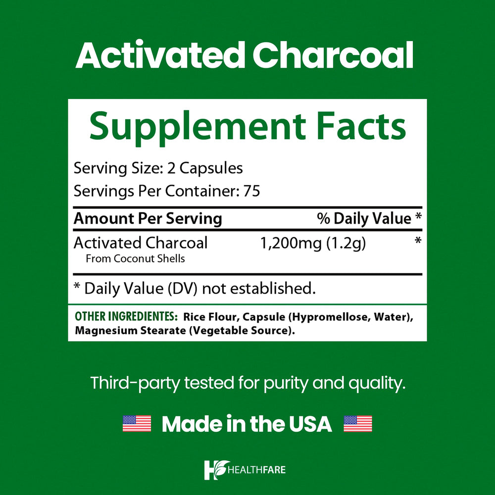 Healthfare coconut-shell derived formula highlighting natural sourcing