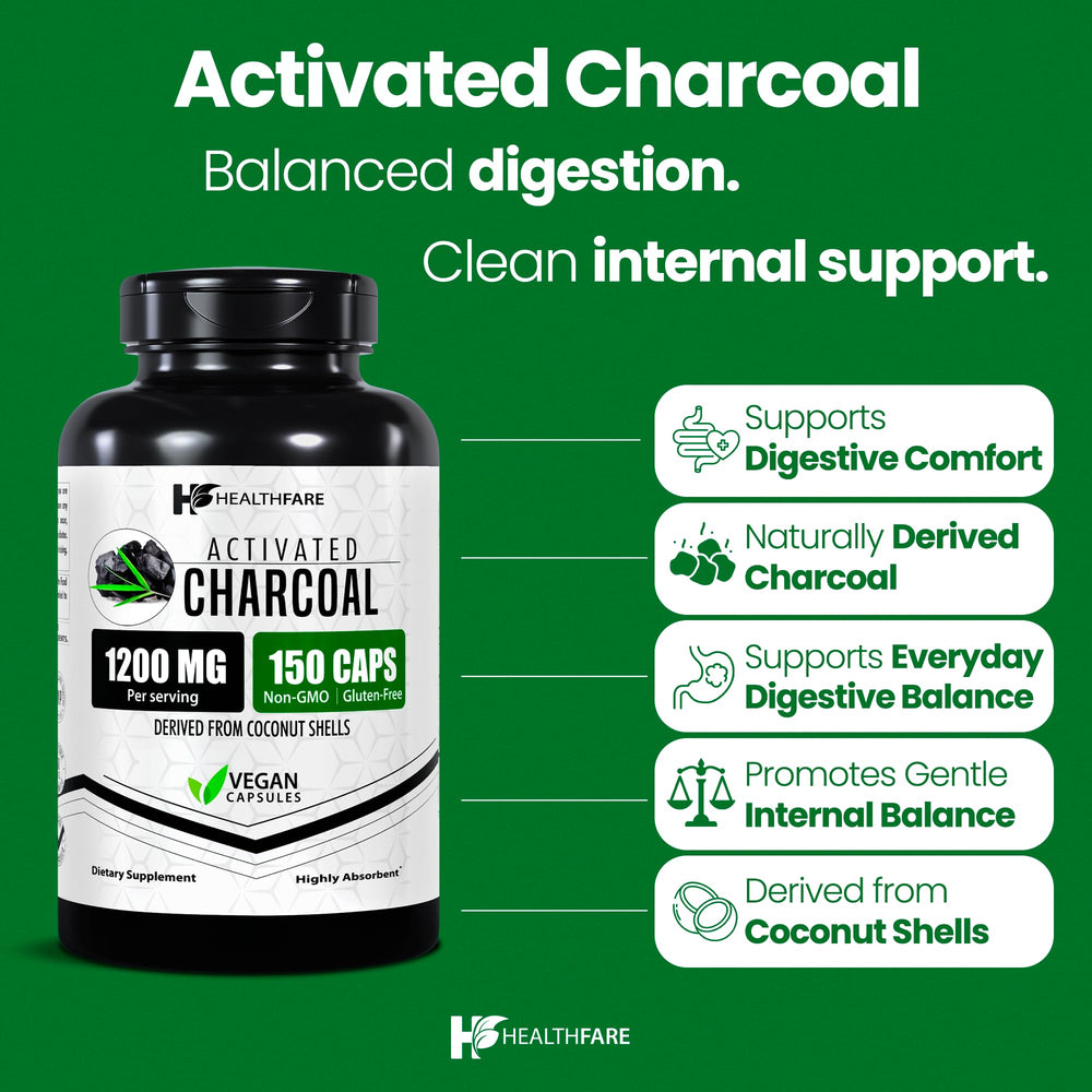 Healthfare activated charcoal pack of 2: convenient daily supplement