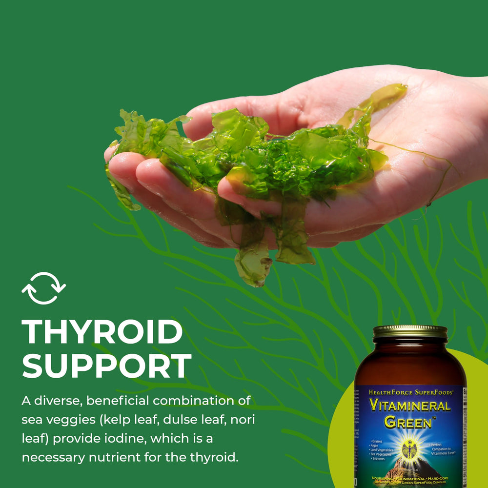 Vitamineral Green box with vegan, gluten-free, kosher icons for dietary trust.