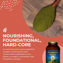 Close-up of the organic label on Vitamineral Green packaging.