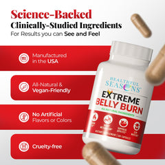 Healthful Seasons Extreme Belly Burn Green Tea EGCG emphasis for natural energy and focus.