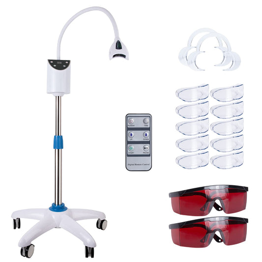 Healthible Teeth Whitening Lamp on adjustable stand for precise, comfortable sessions
