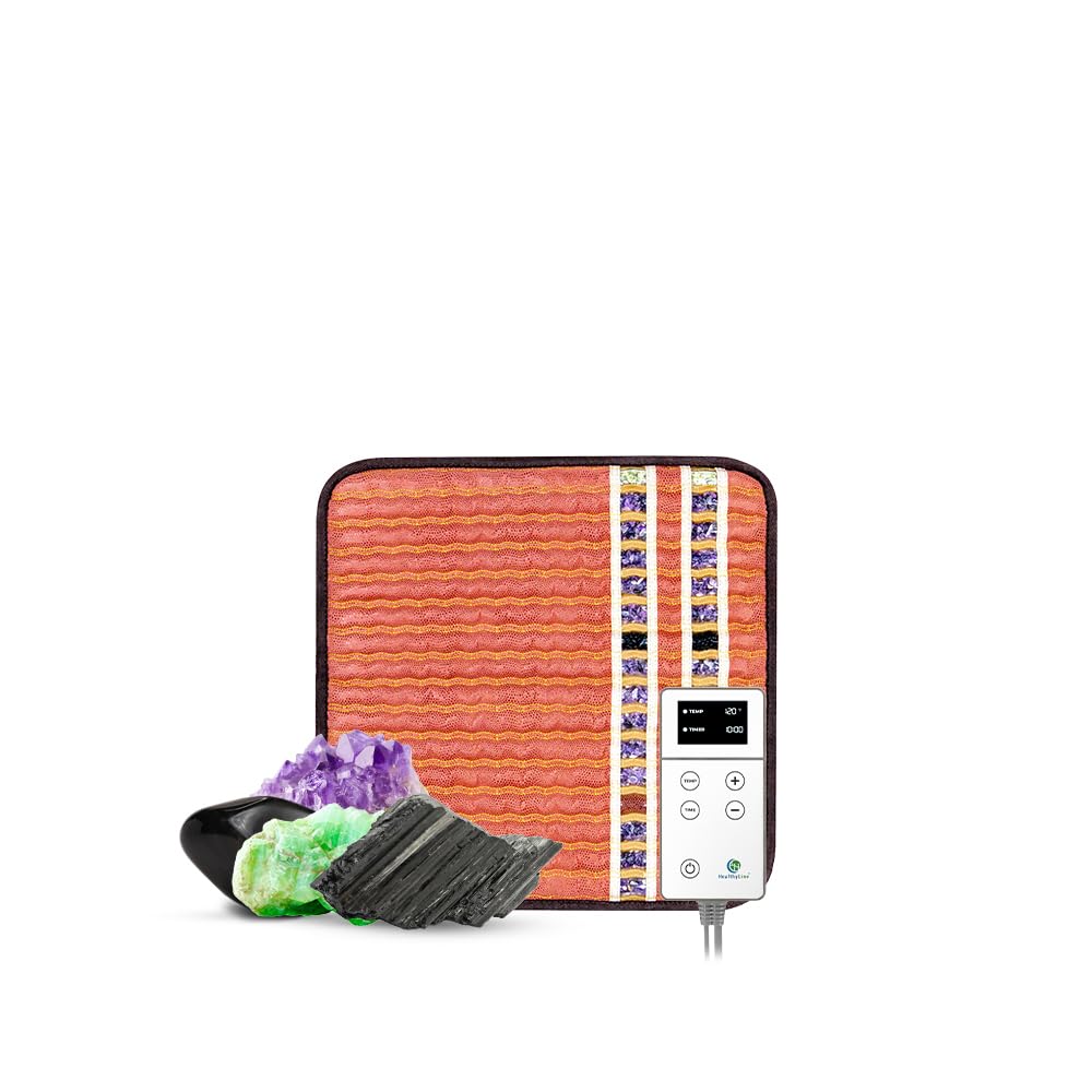 HealthyLine small infrared heating pad top surface with gemstones for targeted warmth
