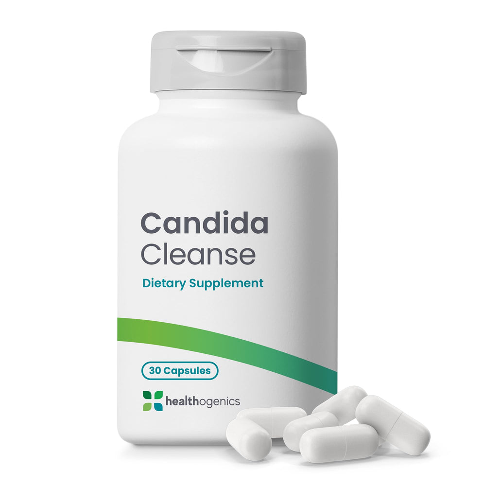 Healthogenics Candida Cleanse bottle front view for daily digestive support