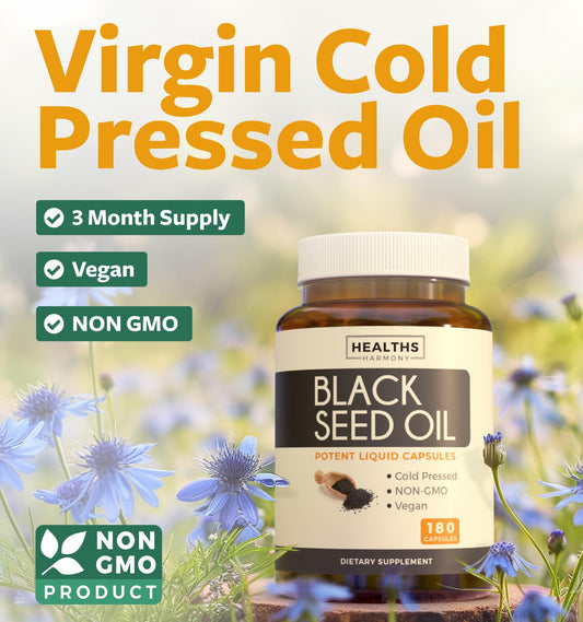 Healths Harmony 500mg softgel capsules offer convenient daily intake with vegan non-GMO formulation.