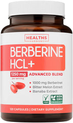 Healths Harmony Berberine bottle front displaying premium metabolic support formula