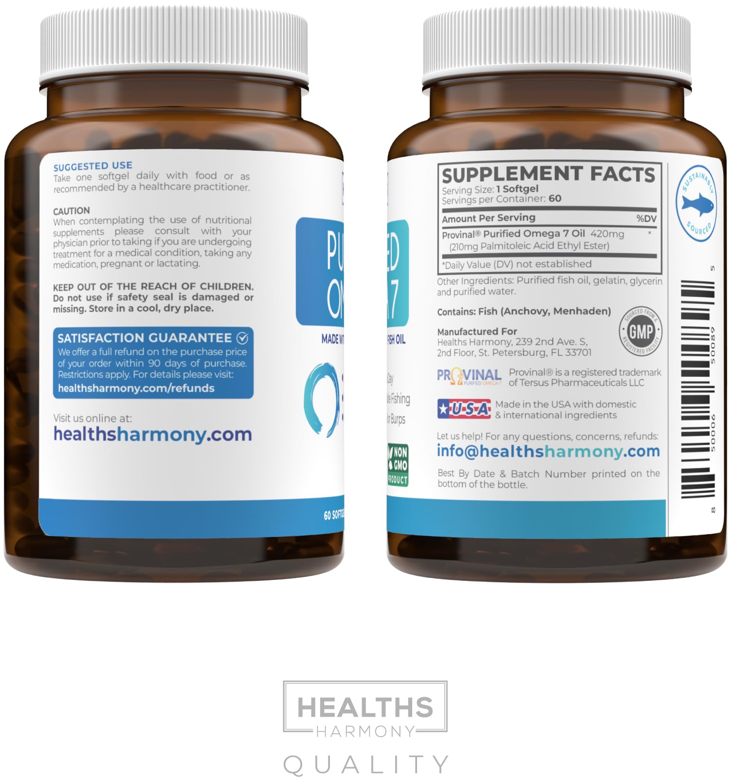 Healths Harmony Omega7 consumer-use illustration promotes daily take-and-go routine