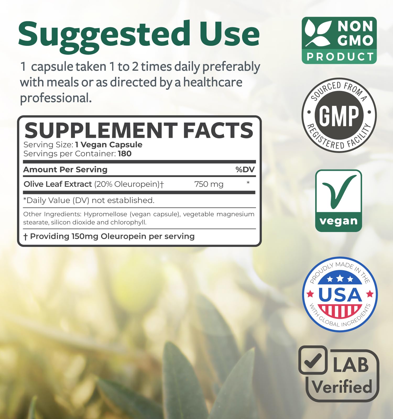 Healths Harmony responsibly sourced non-GMO ingredients arranged with greens.