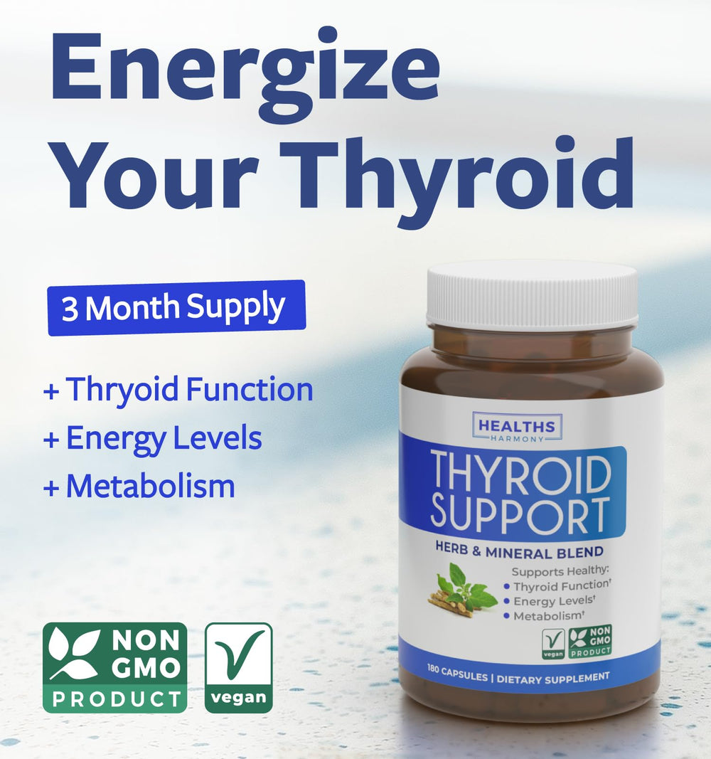 Healths Harmony thyroid-support capsules close-up for easy dosing