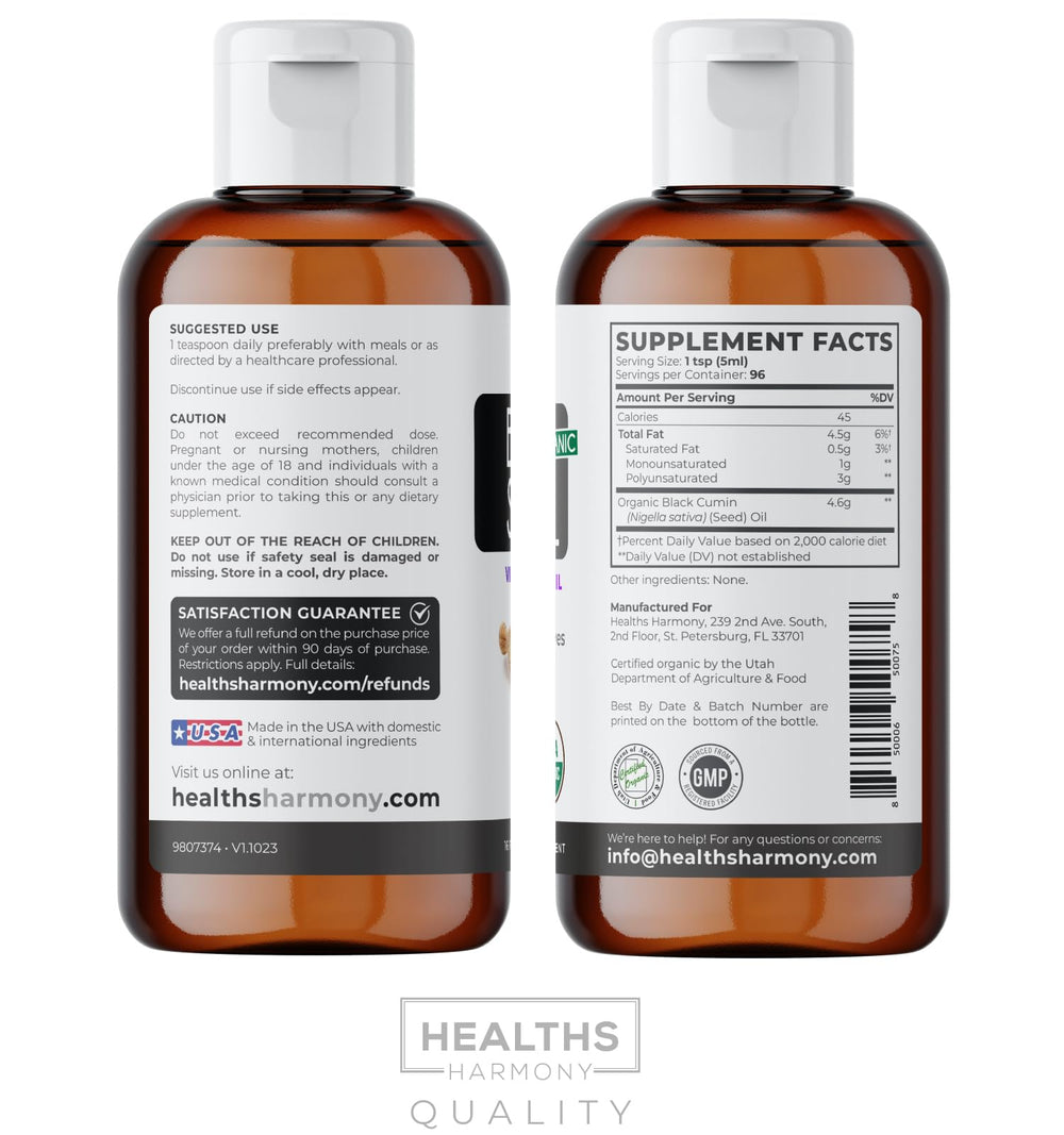 Healths Harmony vegan gluten-free non-GMO icons indicating dietary compatibility.