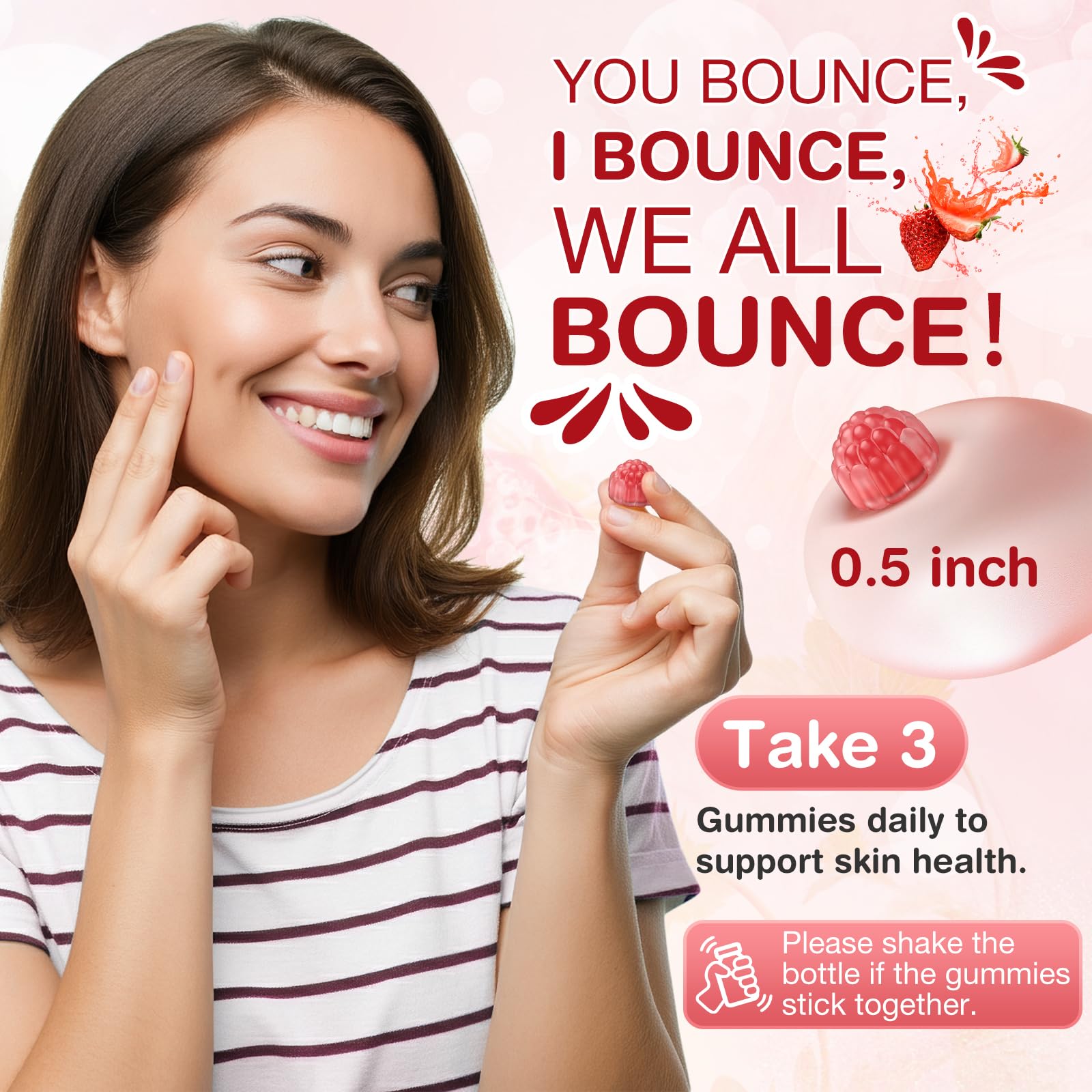 HealthSender Collagen Gummies bottle close-up emphasizing NAD and biotin supports