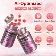 HealthSender Collagen Gummies nutrition panel with multi-type collagen blend