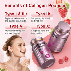HealthSender Collagen Gummies strawberry flavor close-up, sugar-free delight