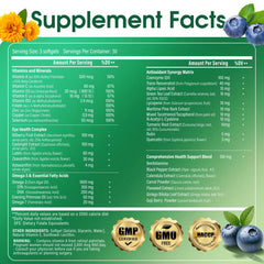 HealthSender softgel capsules close-up for easy daily eye health routine