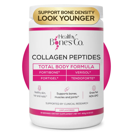 Healthy Bones Co. Fortibone bottle front for easy daily dosing and convenience.
