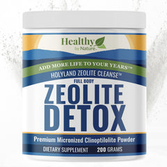 Healthy by Nature HolyLand Zeolite Cleanse bottle pour shows easy daily use.