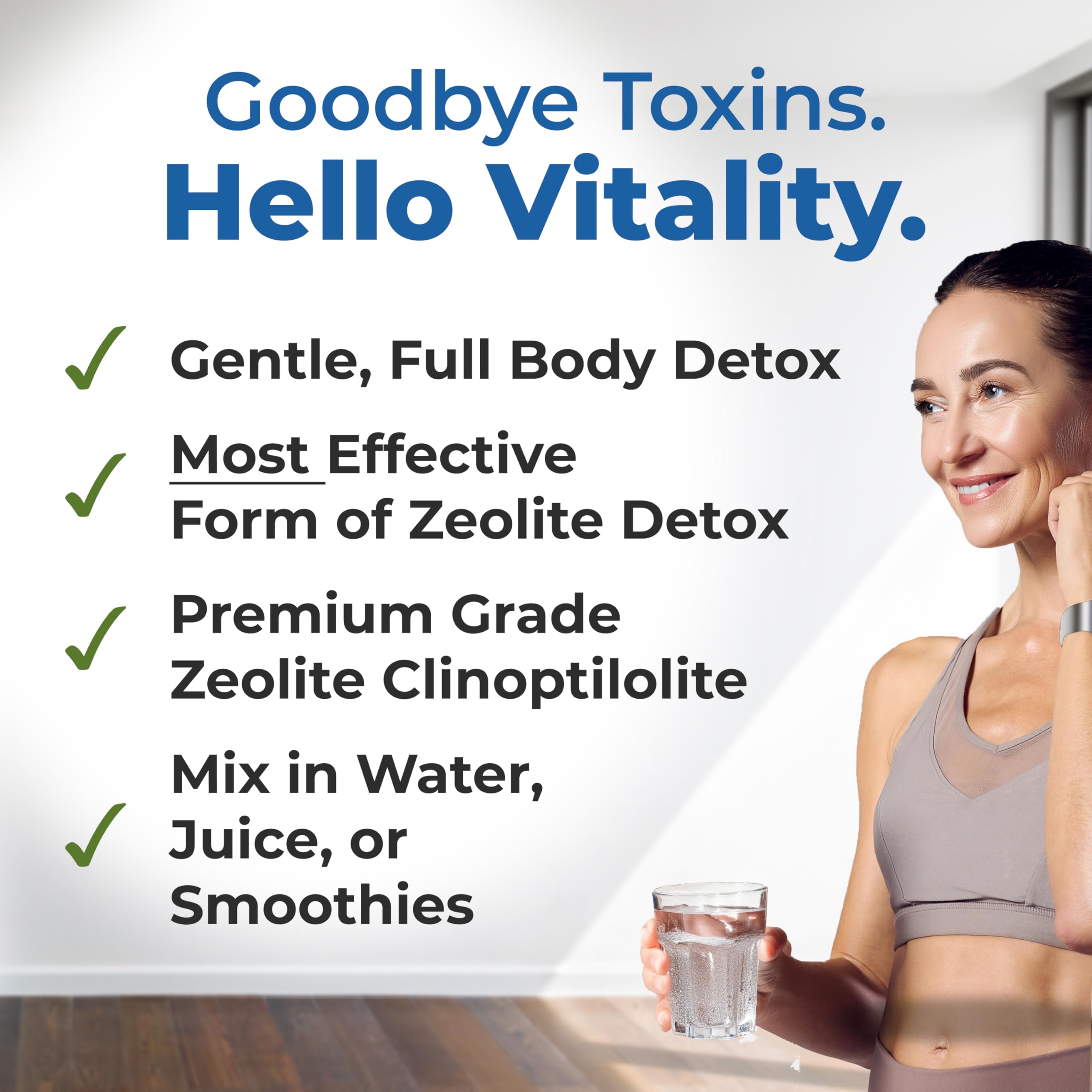 Healthy by Nature HolyLand Zeolite Cleanse label closeup highlights mineral source.