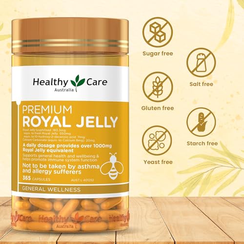 Healthy Care Royal Jelly 1000 label emphasizes Australian-made quality.